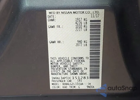 2018 Nissan Altima 2.5 S from USA, damaged, VIN 1N4AL3AP3JC151283